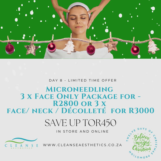 Day 8 - 3 Face, Neck &amp; Décolleté Microneedling Sessions